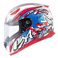 Casco Moto Integrale Kappa KV-38 Houston Spray Bianco Lucido Blu Rosso