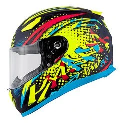 Casco Moto Integrale Kappa KV-38 Houston Spray Nero Opaco Giallo Rosso