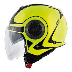 Casco Moto Jet Doppia Visiera Kappa KV37 Oregon Twist Giallo Fluo Nero