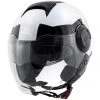 Casco Moto Jet Doppia Visiera Kappa KV37 Oregon Zone Bianco Lucido Nero Argento