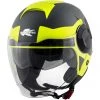 Casco Moto Jet Doppia Visiera Kappa KV37 Oregon Zone Titanio Giallo Opaco