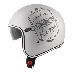Casco Moto Jet In Fibra Vintage Custom Kappa KV-29 PHILADELPHIA Petrolhead Silver