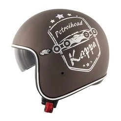 Casco Moto Jet In Fibra Vintage Custom Kappa KV-29 PHILADELPHIA Petrolhead Tobacco