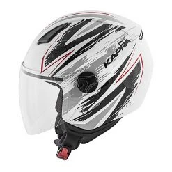 Casco Moto Jet Kappa KV28 MIAMI BOLT Bianco Lucido Nero