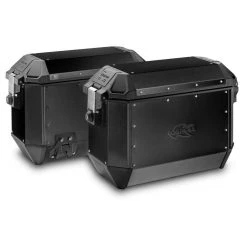 Coppia Valigie Laterali Monokey In Alluminio Kappa K'MISSION 36 Litri Versione Nera